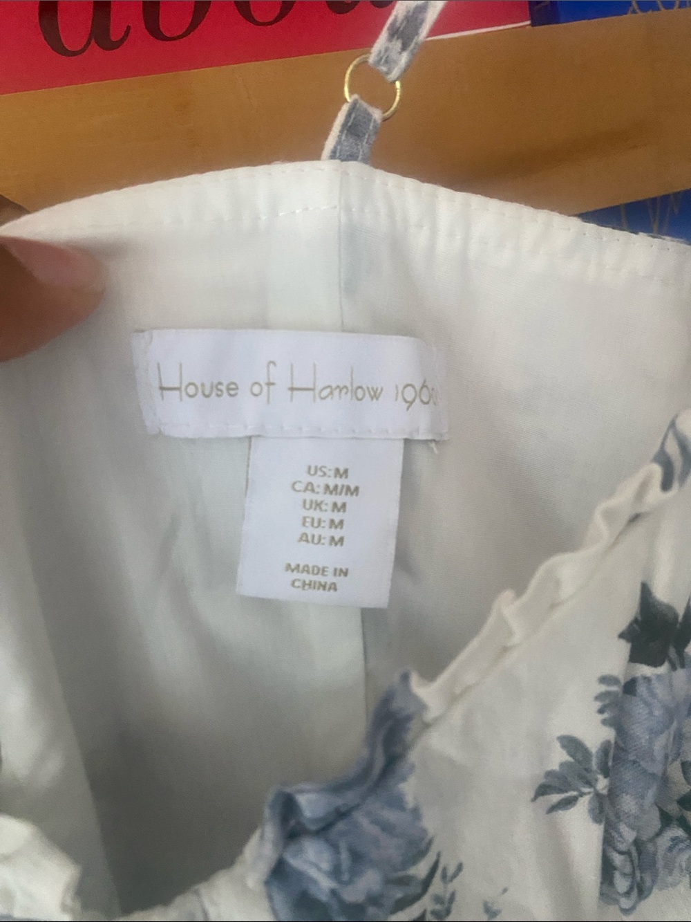 House of Harlow 1960 White and Blue Floral Tiered Maxi Dress - Picture 6 of 9